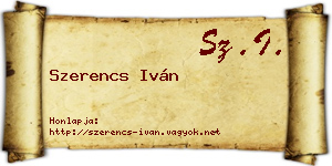 Szerencs Iván névjegykártya